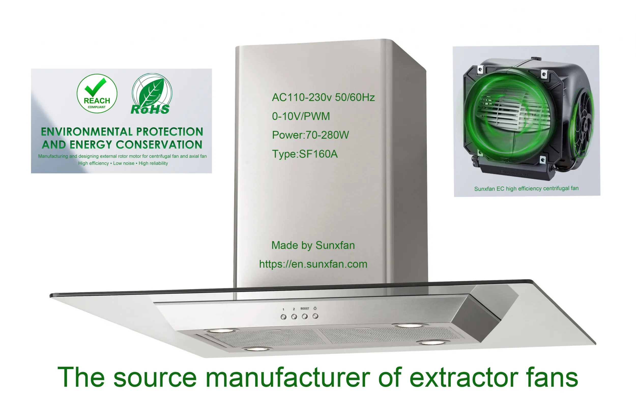 Kitchen Extractor Fan: SF160D-E092B3 Seriers