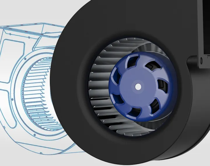 خصائص مراوح الطرد المركزي المنحنية إلى الأمام EC